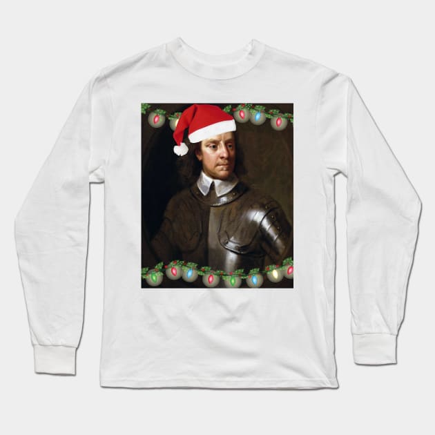 Oliver Cromwell Christmas Long Sleeve T-Shirt by spyderfyngers